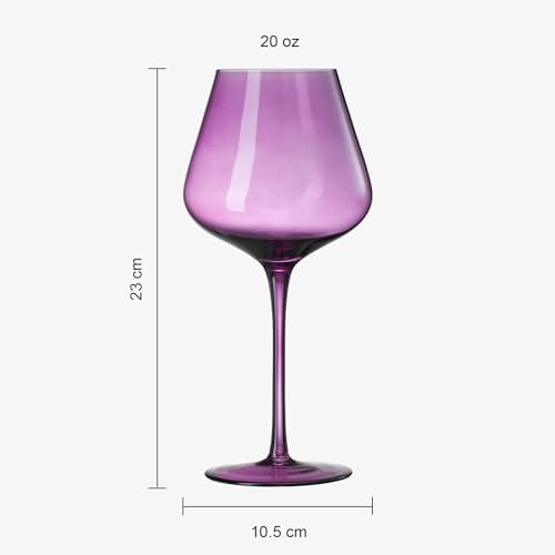 Colors of Love Pink & Red Valentines Crystal Wine Glasses Set of 6 – Elegant Italian Style Tall Stemmed 24oz Glassware Valentine’s Day, Romantic Dinners, Anniversaries, Weddings Gifts, Wife Girlfriend - Image 5