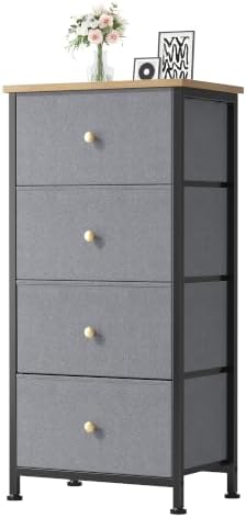 DUMOS Night Stand with 4 Drawers, Bedside Table for Bedroom by DumosLifestyle