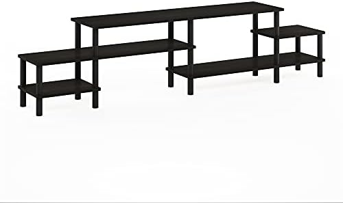 Furinno BESI TV Stand, No Tools Assembly Industrial Style Entertainment Center, TV Console for TV up to 46 Inch, for Living Room, Bedroom, Dark Oak by Furinno-FitsYourSpaceFitsYourBudget