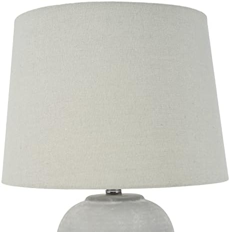 Nourison Home 23" Vintage Grey (White Washed) Ceramic Pot Table Lamp for Bedroom, Living Room, Dining, Office, with Grey Shade - Image 6