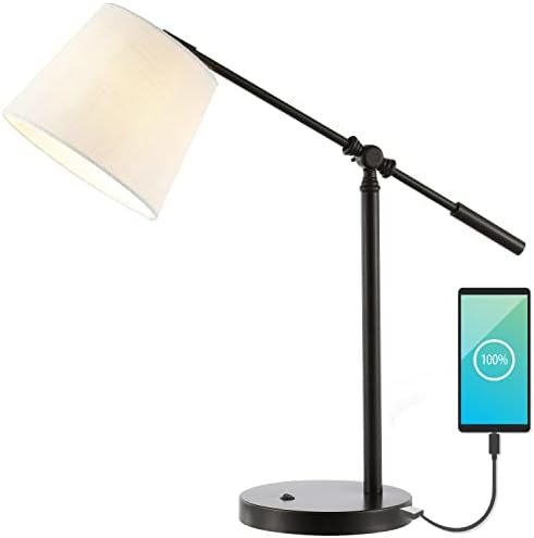 JONATHAN Y Troy Task Lamp 24" Adjustable Metal USB Port, Oil Rubbed Bronze by JONATHANY