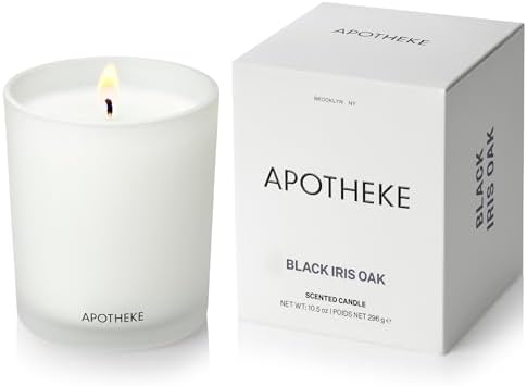 Apotheke Signature Scented Candles for Home, Black Iris Oak - 10.5 Oz by Unknown