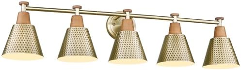 FEMILA Bathroom Light Fixtures, Modern Bathroom Vanity Light with Hammered Metal Shade, Sconces Wall Lighting for Mirror Kitchen Bedroom, Gold, 37" by FEMILA