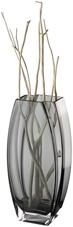 Glass - Vase - Gray - Smoky Black - Grey - 10.25" Height - Heavy Durable - Made in Europe - by Barski - Image 2