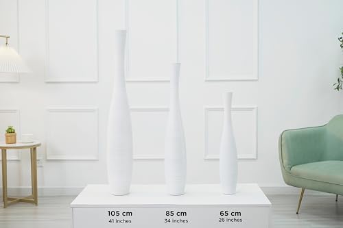 Leewadee Decorative Tall Floor Vase for Living Room Decor, 41 inches, White, Resin - Image 5