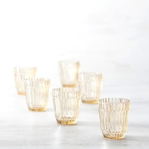 Fortessa Archie Glass Drinkware, Double Old Fashioned (Set of 6), 12.5 Ounce, Ginger Gold - Image 2