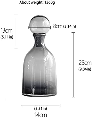 GRFIT Decorative Vase Glass Vase with Lid Modern Home Restaurant Coffee Table Office Desktop Decoration Vase Transparent Vase Ceramic Vase Glass Vase Hydroponic Flower Vase (Color : F) - Image 2