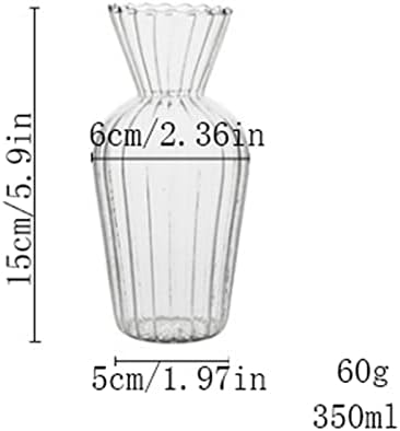 Decorative Vase Small Vase Glass Flower Vase Transparent Table Decoration Living Room Kitchen Tea Table Flower Vase Flower Arrangement Water Culture Lovely Flower Set Ceramic Vase Glass Vase Hydroponi - Image 3