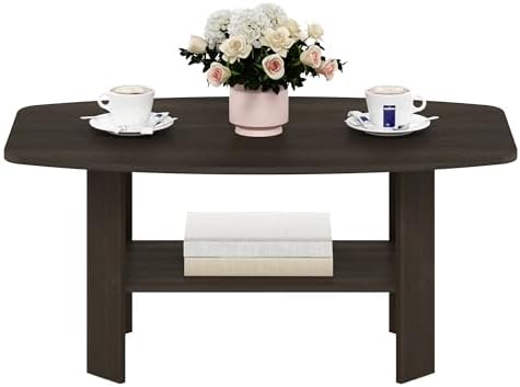 Furinno Simple Design Coffee Table, Dark Brown - Image 6