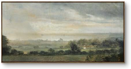 InSimSea Extra Large Framed Wall Art, Wild Field under Sky Prints,24x48inch by InSimSeaArt