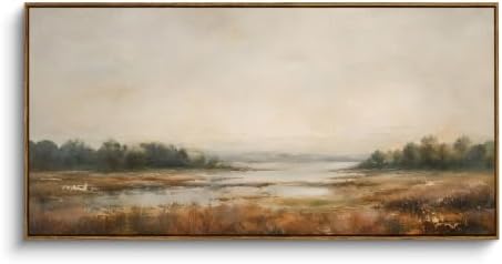 InSimSea Extra Large Framed Vintage Wall Art, Marsh Field Prints, 24x48inch by InSimSeaArt
