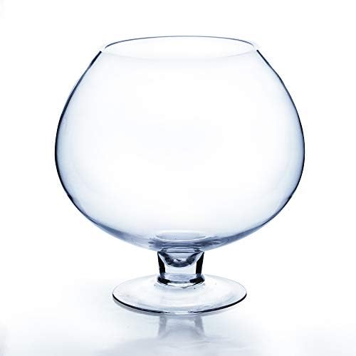 WGV Bowl Glass Vase, Diameter 8", Height 9", (Multiple Sizes Choices) Clear Floral with Stem, Planter Terrarium Jar for Wedding Event Home Decor, 1 Piece (VBW0909) by WGVInternational-OpusGlassware