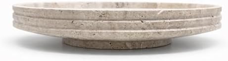 Crafters Stone Decorative Bowl Round Catchall Tray – Handmade Natural Stone Bowl (10”) – Storage Bowl/Decorative Bowl Modern Tray for Entryway Keys, Jewelry, Vanity, Coffee Table Decor (Beigge) - Image 3