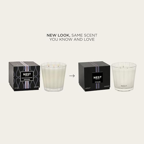 NEST New York Scented 3-Wick Candle, Cedar Leaf & Lavender - 21.2 oz - Up to 100-Hour Burn Time - Reusable Glass Vessel - Image 2