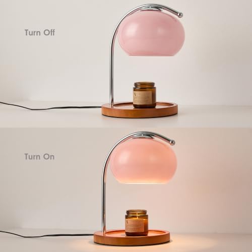 Pink Glass Candle Warmer Lamp, Bauhaus Design, Timer & Dimmer - Image 6