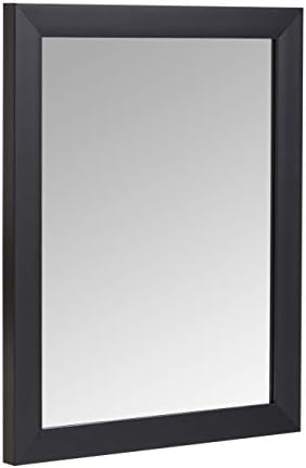 Amazon Basics Rectangular Wall Mount Mirror with Standard Trim for Bedroom, Living Room, Entryway, Hangs Horizontally or Vertically, 16 x 20 inch, Black by AmazonBasics