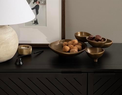 Kate and Laurel Cluso Modern Metal Tabletop Footed Cluster Tray, 14 x 10, Antique Brass, Sculptural Cast Aluminum Food-Safe Tray for Kitchen or Entryway Decor - Image 5
