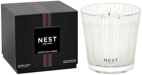 NEST New York Scented 3-Wick Candle, Moroccan Amber - 21.2 oz - Up to 100-Hour Burn Time - Reusable Glass Vessel by Unknown