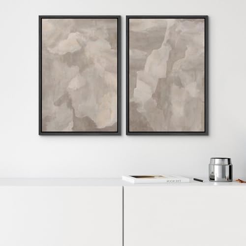 SIGNWIN Framed Canvas Print Wall Art Textured Abstract Earthy Beige Tones Illustrations Modern Art Decorative Contemporary for Living Room, Bedroom, Office - 24"" x36 x2 Black - Image 4