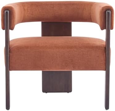 Christopher Knight Home Nettie Modern Accent Chair for Living Room, Velvet Fabric Single Lounge Sofa Chair with Wooden Frame, Comfy Reading Chair for Bedroom, Lounge Armchair with Cushion,Burnt Orange - Image 4