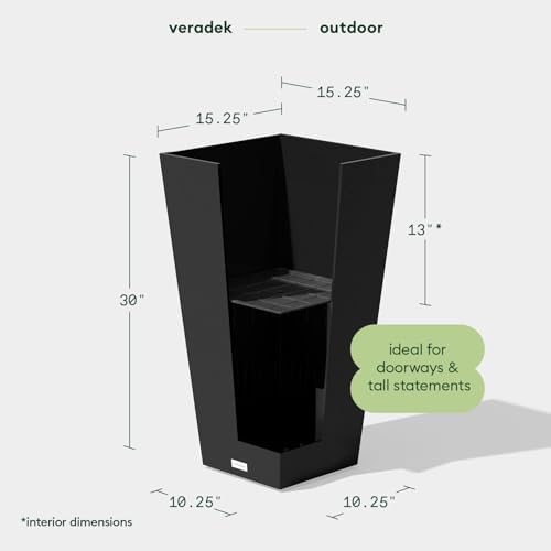 Veradek Pure Series Taper Planter & Drip Tray - Tapered Planter with Shelf - Image 2