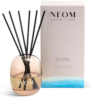 NEOM Real Luxury Reed Diffuser,100ml | Lavender, Jasmine & Sandalwood I 100% Natural Fragrances I Last up to 12 Weeks I Refillable and Reusable by NEOM