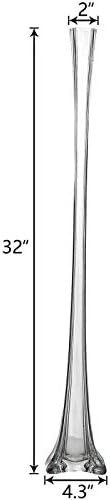 WGV Eiffel Tower Vase, Open 2", Height 32", (Multiple Sizes Choices) Clear Glass Floral Container with Sturdy Base, Flower Centerpiece for Wedding Event Home Decor, Arts Crafts, 1 Piece - Image 4