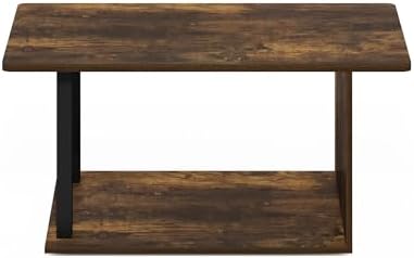 Furinno Basic 2-Tier Modern Coffee Table with Open Shelf, Amber Pine - Image 7