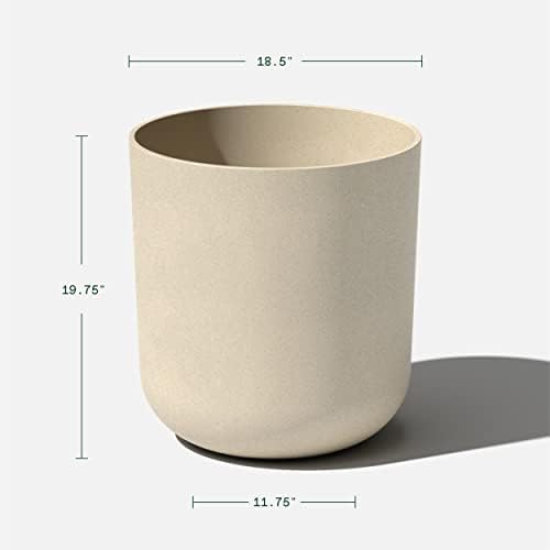 Veradek Round Lima Plastic Planter Pots for Indoor/Outdoor Garden Use, Sand Color, 5 Year Warranty - Image 3