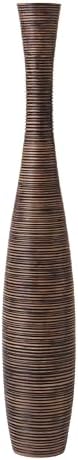 Leewadee Decorative Tall Floor Vase for Living Room Decor, 34 inches, Brown, Resin - Image 3