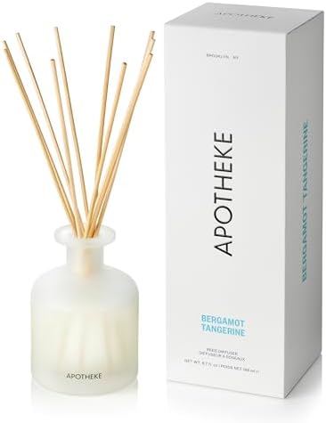 Apotheke Scented Reed Diffuser for Home, Bergamot Tangerine, 10 Reed Sticks by Unknown