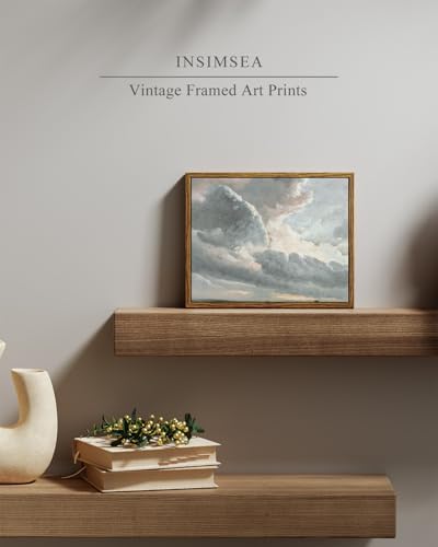 InSimSea Framed Canvas Wall Art, Vintage Decor with Clouds and Sunset Classical Paintings, Farmhouse Wall Art for Office, Home, Bedroom, Bathroom - 8x10 - Image 4