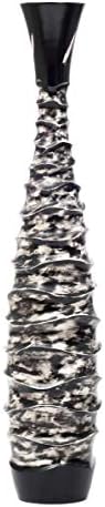 Leewadee Large Black White Home Decor Floor Vase – Wooden 43 inches Tall Farmhouse Decor Flower Holder for Fake Plant and Pampas Grass - Image 5