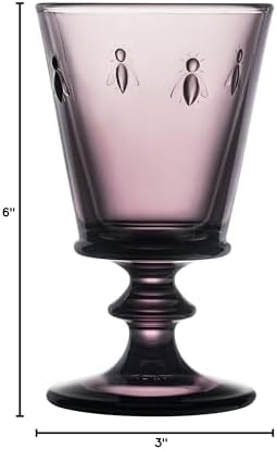 La Rochere Bee Aubergine Stemmed Wine Glasses Set/6 - Image 5