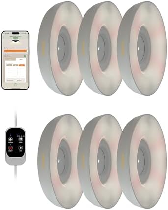 GLOWRIUM Smart Full Spectrum LED Grow Light for Indoor Plants (White 6PCS) by GLOWRIUM
