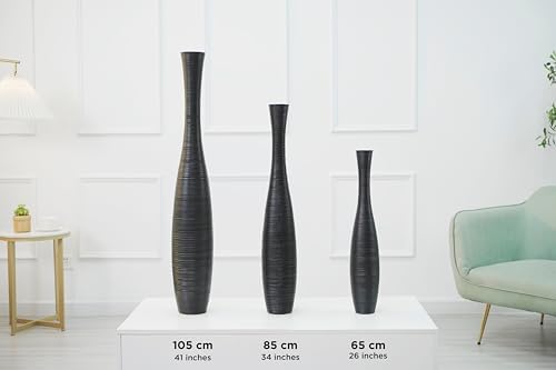 Leewadee Decorative 41 inches Tall Floor Vase for Living Room Home Decor, Black, Resin - Image 5