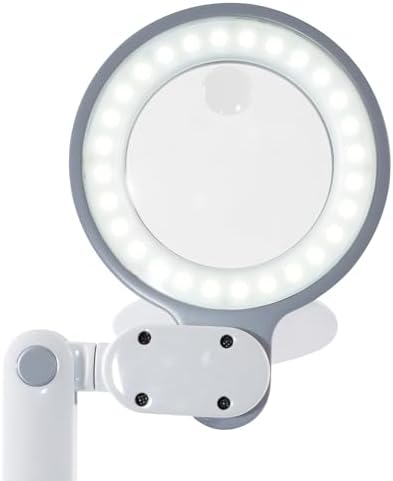 OttLite Space-Saving LED Magnifier Desk Lamp, Optical Grade, White - Image 2