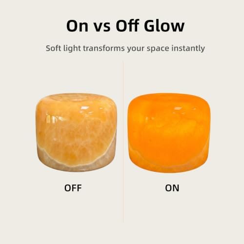 Marble Lamp Luxury Stone Table Lamp Type-C Rechargeable Touch Night Light Small Bedside Lamp Cordless Ambient Light for Home Decor, Bedroom, Living Room & Office (Orange Jade) - Image 2