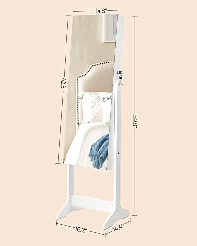 SONGMICS LED Jewelry Cabinet Standing, Lockable Armoire - Image 6