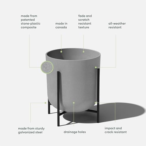 Veradek Mason Series Raised Lima Planter - Round Planter with Stand - Image 2