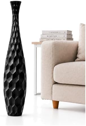 Leewadee Large Floor Vase 34 inches Mango Wood for Pampas Grass, Dried Flowers by Leewadee