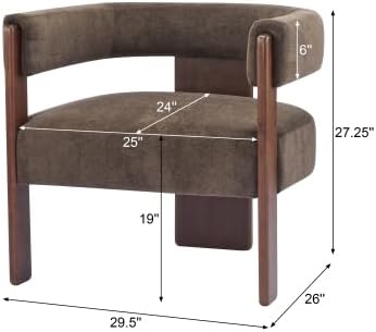 Christopher Knight Home Nettie Modern Accent Chair for Living Room, Velvet Fabric Single Lounge Sofa Chair with Wooden Frame, Comfy Reading Chair for Bedroom, Lounge Armchair with Cushion, Dark Brown - Image 2