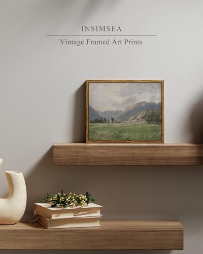 InSimSea Framed Canvas Wall Art Vintage Decor, Room Eclectic Decor, Prairie and Mountain Painting Wall Art Hoom Decor, Canvas Wall Art for Living Room Bedroom Home Office Bathroom Wall Decor, 8"x10" - Image 4