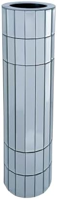 29.92" Tall Floor Vase for Living Room, Octagonal Mirror Vase & Glass Silver Floor Vases for Artificial Plants and Pampas Grass, Easy Assembly (29.92", Round) - Image 6