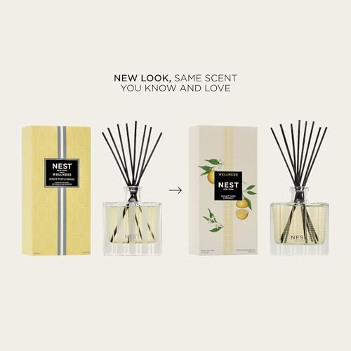 NEST New York Reed Diffuser, Sunlit Yuzu & Neroli - The Wellness Collection - 5.9 fl oz - Fragrance for Up to 90 Days - Reusable, Refillable Glass Holder - Includes 8 All-Natural Reed Sticks - Image 2