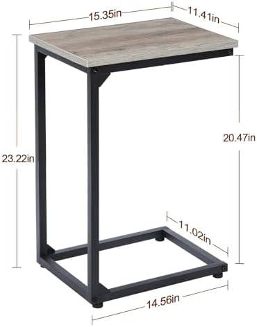 AMHANCIBLE C Shaped End Table, Slide Under Couch Table for Sofa - Image 3