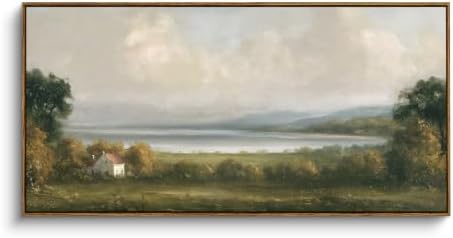 InSimSea Extra Large Framed Wall Art, Nature Meadow Lake Prints, 24x48inch by InSimSeaArt