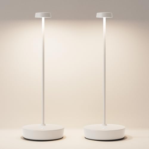 2 Pack Rechargeable Cordless Table Lamp, 6000mAh Battery Table Light by SIKEVHT