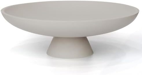 YMXYJM Modern Pedestal Decorative Bowl, Large Resin Fruit Bowl, Grey by YMXYJM