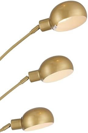 Infini 78" Tall 5-Light Marble Brushed Brass Modern Arc Floor Lamp - Image 3